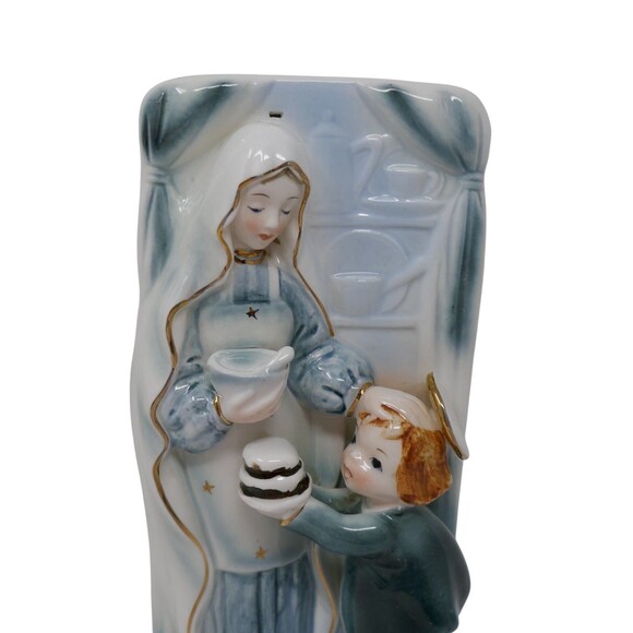 Napco Mary Madonna Of The Kitchen & Child Ceramic Wall Hanging AR2794 - Picture 2 of 8